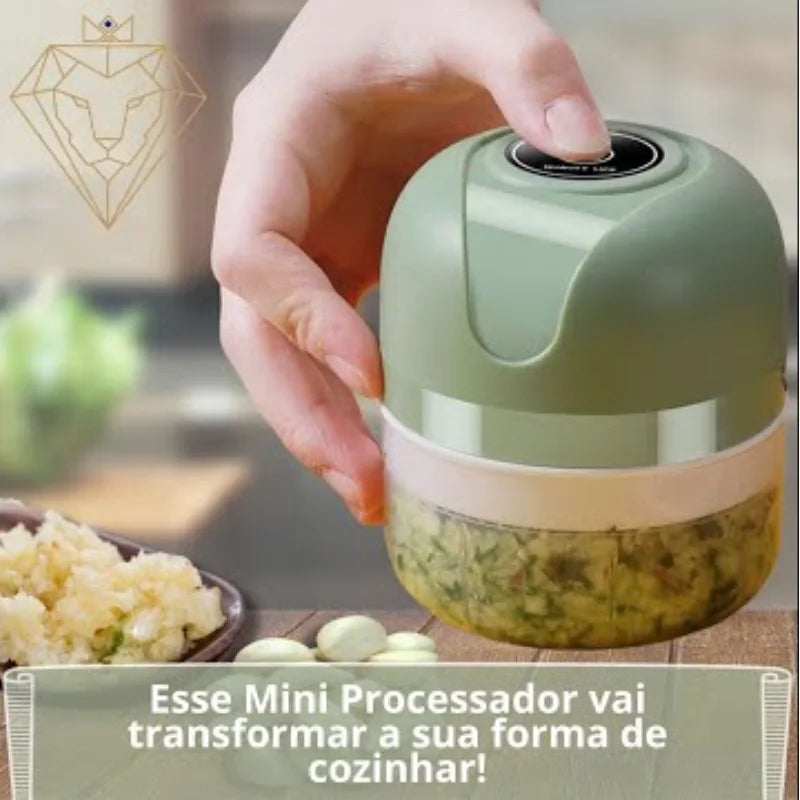 Mini Processador Elétrico de Alimentos Portátil com 3 Lâminas MiniMix