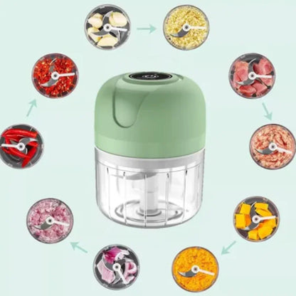 Mini Processador Elétrico de Alimentos Portátil com 3 Lâminas MiniMix