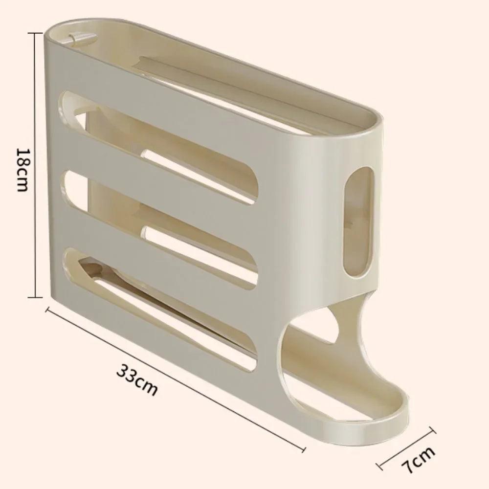 Suporte organizador de ovos com design empilhável e compacto. Ideal para armazenar e organizar ovos de forma segura, otimizando o espaço na geladeira e facilitando o acesso no dia a dia. Uma solução prática e eficiente para manter a cozinha organizada.